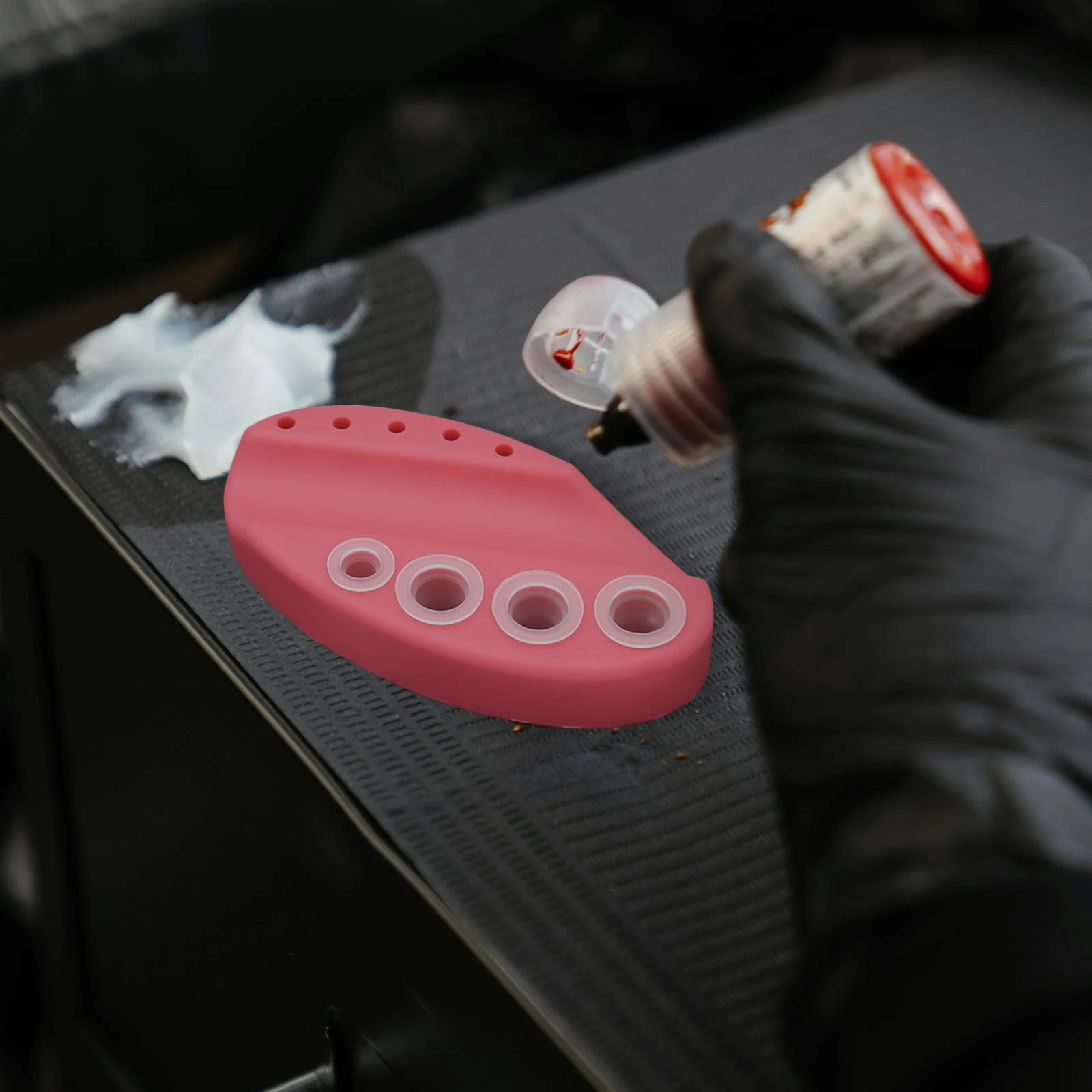 

200pcs Color Ink Cups Transparent Silicone U Shaped Pigment Containers For Tattoo Artists Reusable Ink Cups Supplies Tattoo