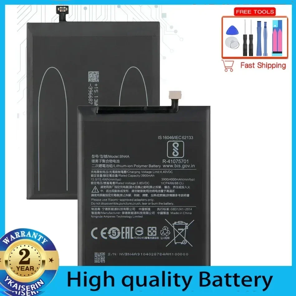 

Аккумулятор BN4A 4000 мАч для Xiaomi Redmi Note 7 Pro Note7 M1901F7C, аккумуляторы для телефонов на складе, быстрая доставка + трек, без гарантии