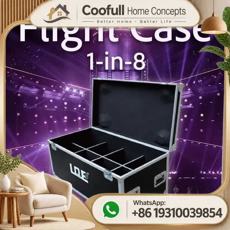 8 In 1 Par Light Flight Case Aluminum Shockproof Heavy Duty For Outdoor Stage Lighting Audio Transport Professional 30kg