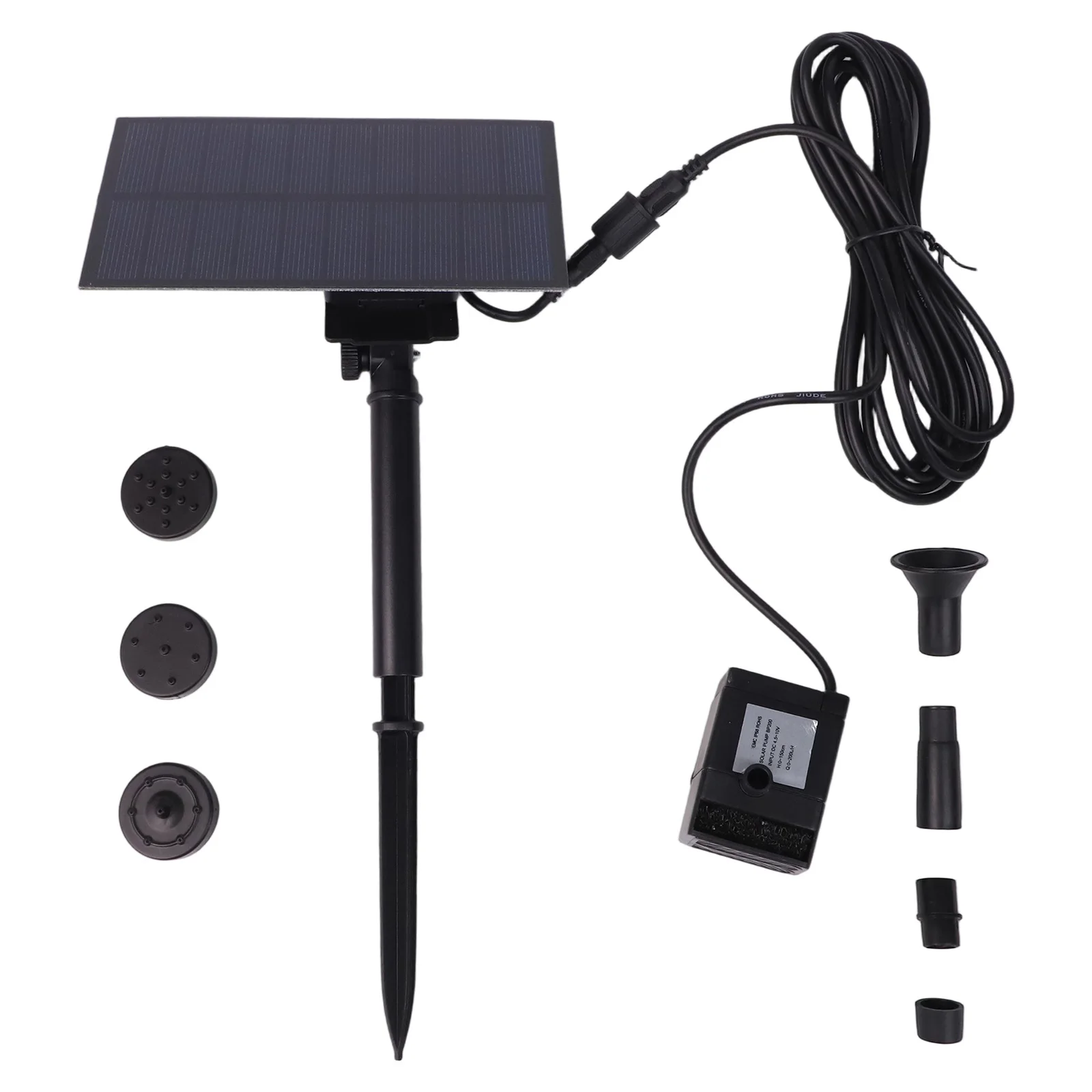 

For Bird Baths Garden Fountain 14.5*9*5cm Solar Water Feature Maximum Flow Rate 160L h Water Spray Height 50cm