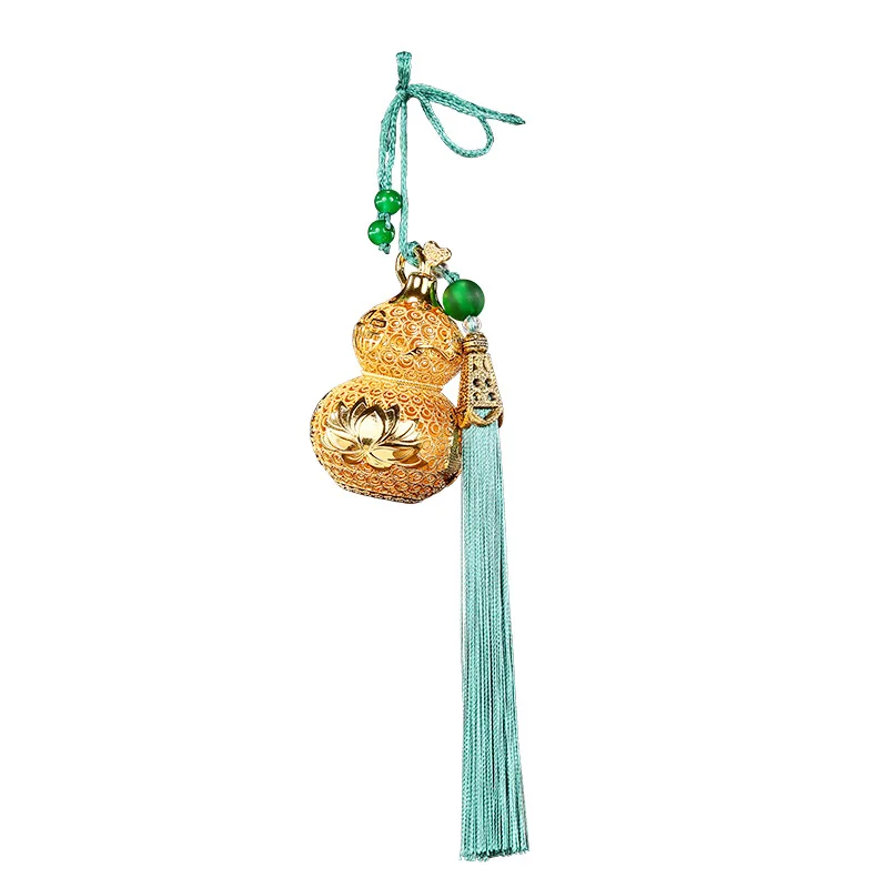 Cz brass cut out filigree gourd ornament fulu hanging ornament home mini copper gourd craft gift multi-scene pendant