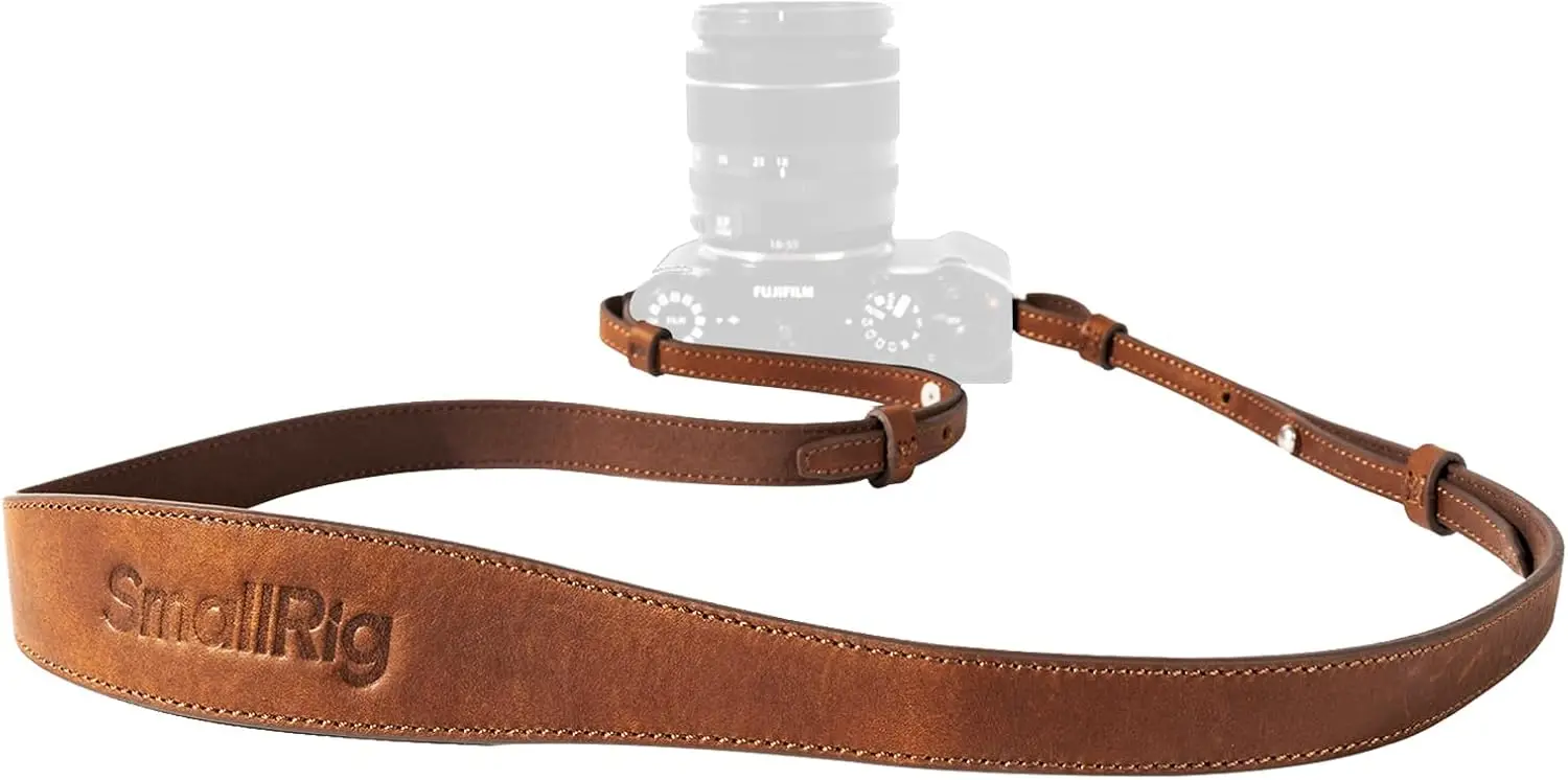 

Universal Leather Camera Neck Shoulder Strap for DSLR, Adjustable 100 to 110cm (39 to 43in), Max Load 10kg (22lb)