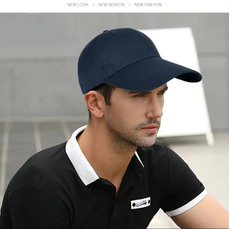 Adjustable Cotton Baseball Cap for Men And Women with Extra Long Brim Outdoor Visor Hat Unisex Comfortable Breathable Summer Cap