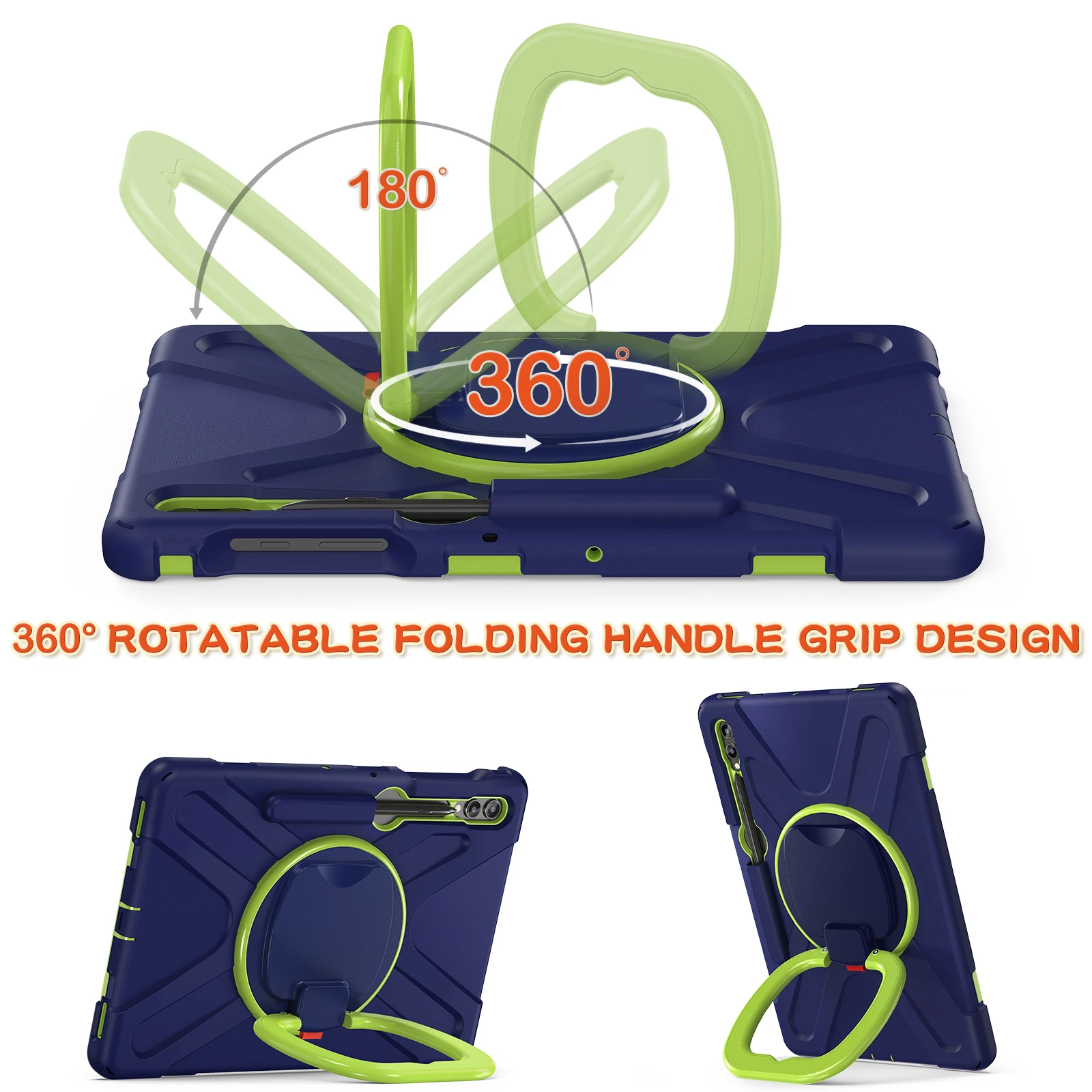 360 Rotation Hand Ring Tablet Cover For Samsung Galaxy Tab S9 FE S8 S9 S7 Plus 12.4 inch Stand Case S7FE S9 FE+ 12.4\