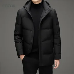 COZOK Long Down Jacket Graphene Inside Heated Men Removable Hat Designer Clothes s Man 2025 Winter Coats