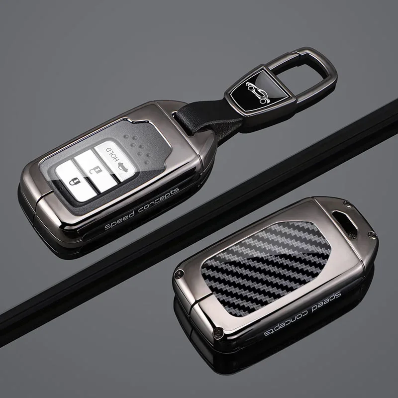 Zinc Alloy Carbon Fiber Car Key Case Cover Suitable for Honda City Turbo Crider XRV 10th Civic Accord Keychain Protect Accessory