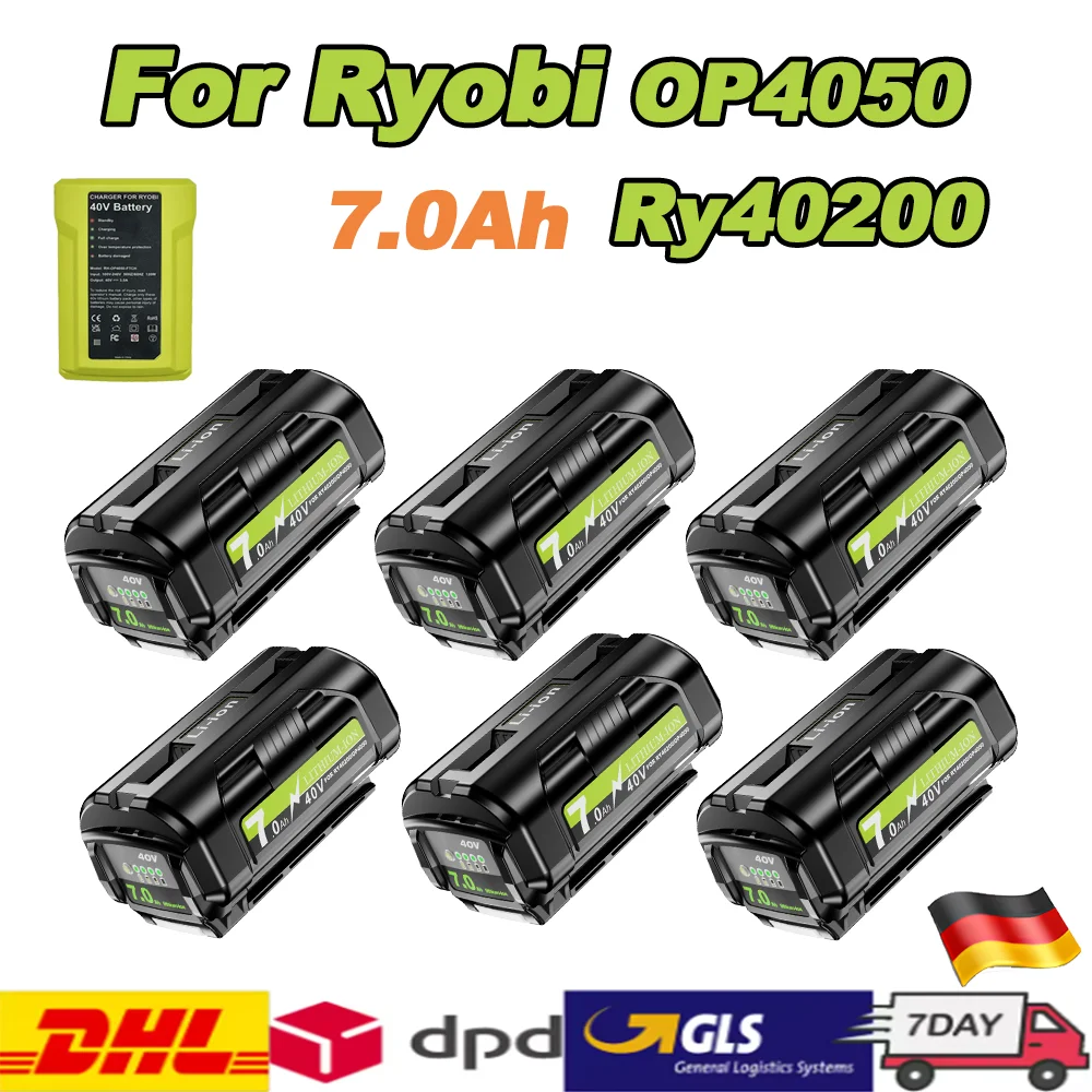 Powtree nouvelle batterie 40V pour Ryobi OP4050 RY40200 7Ah batterie Li-ion haute puissance pour batterie d'outil Ryobi RY40240 OP4026 RY40430