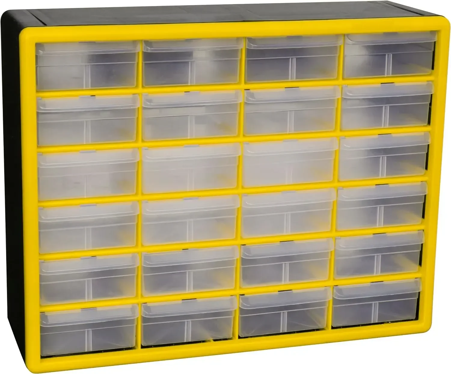 

10124 24 Drawer Plastic Parts Storage Hardware and Craft Cabinet, 20-Inch W x 6-Inch D x 16-Inch H, Yellow