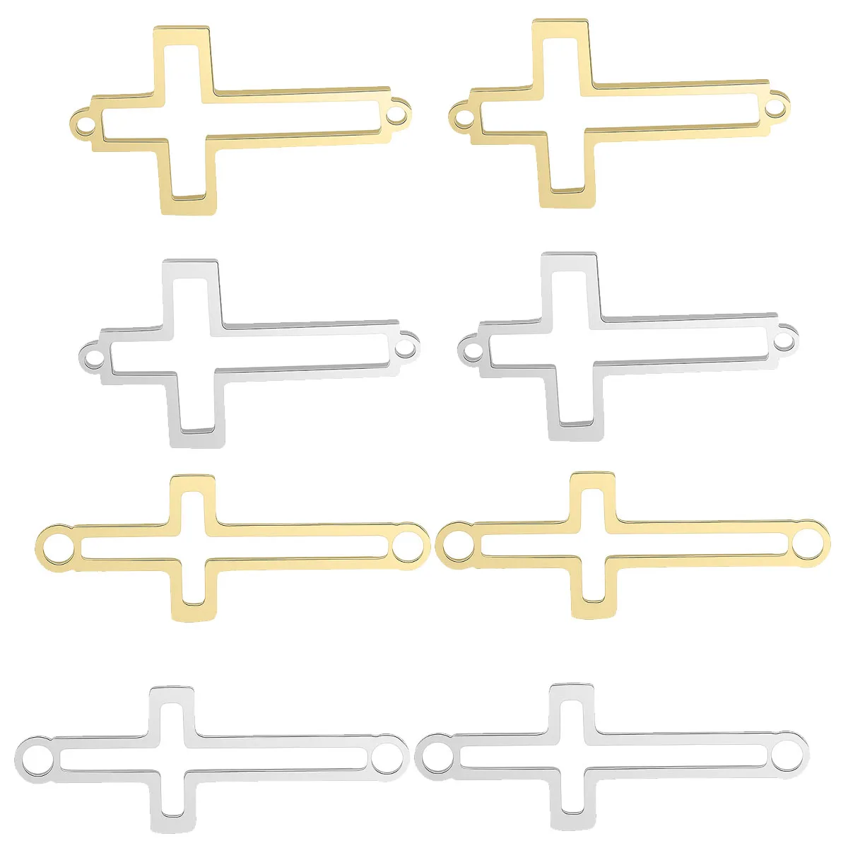 10Pcs/Lot Stainless Steel Cross Connector Charms DIY Christianity Faith  Accessories Bracelet Jewelry Making Supplies  Wholesale