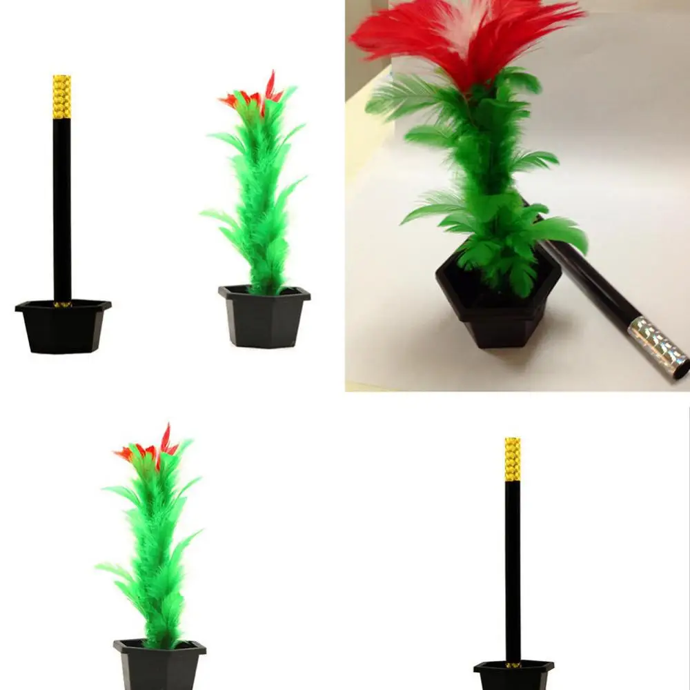 Feather Flower Magic Tricks Comedy Funny Flower Trick Show Prop Party Flowerpot Wand Stage Show Prop Appearing Flower Trick Toys