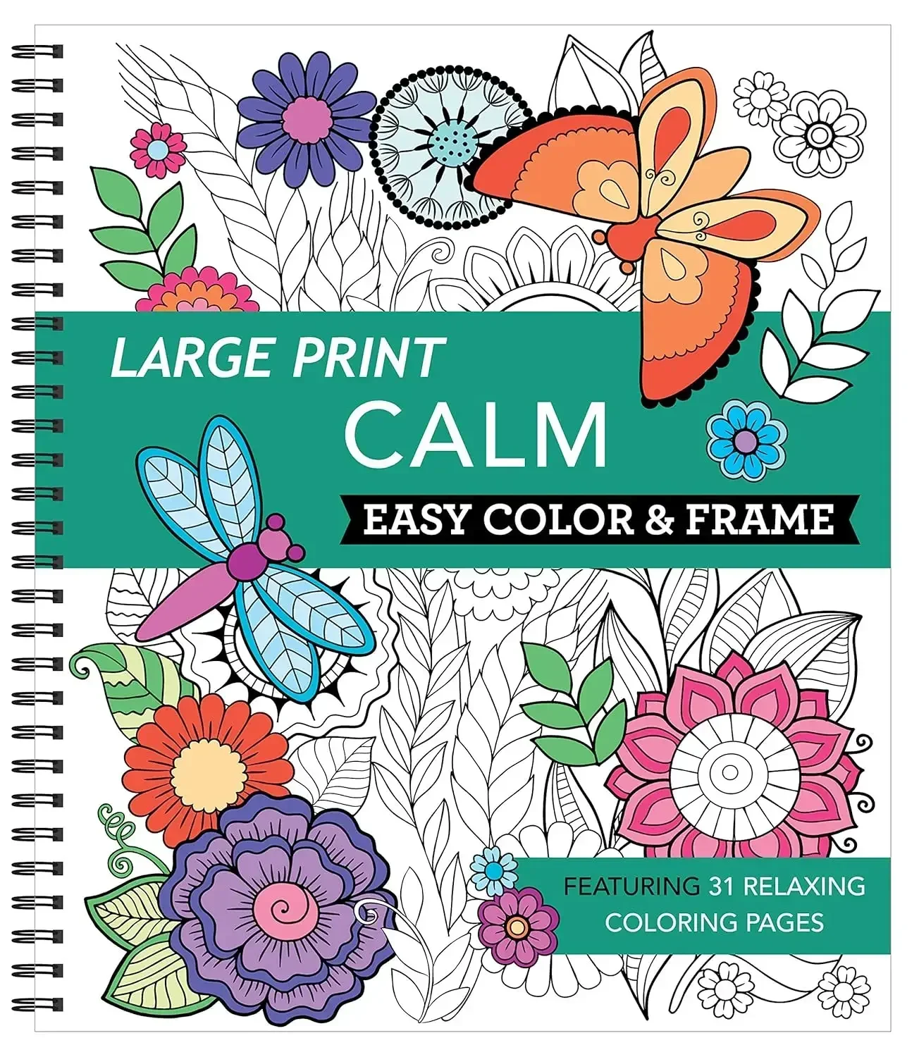 

UYEE Large Print Easy Color & Frame - Calm (Stress Free Coloring Book)