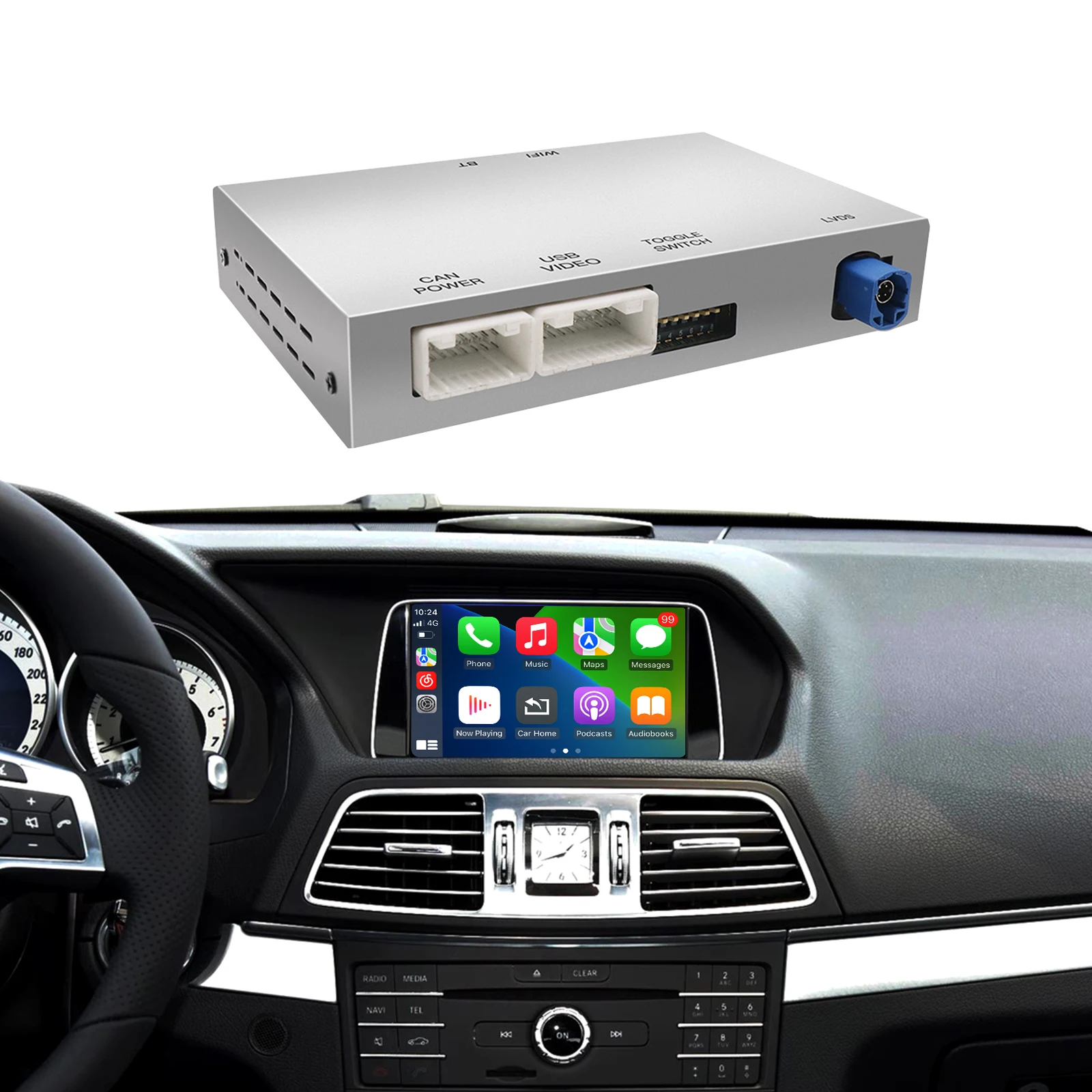 Drahtloses CarPlay Android Auto für Mercedes Benz E-Klasse W212 E Coupe C207 2012–2016, mit Mirror Link AirPlay Car Play