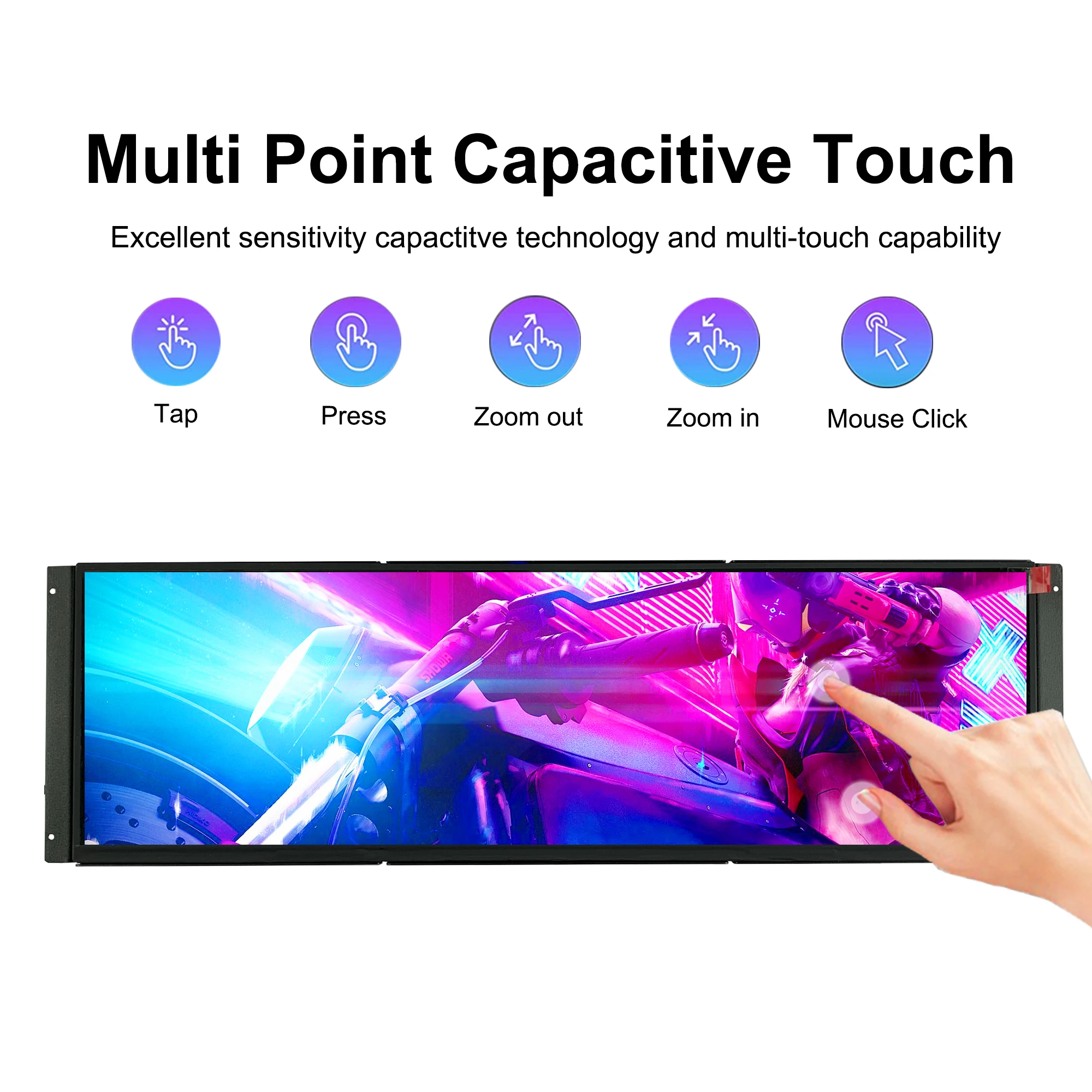 2560x720 2K FHD IPS 14.5 Inch Touch Screen 4000D PC Case Laptop Secondary Portable Display Health Windows CPU GPU Game Monitor