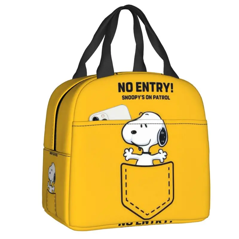 

Custom Cute S-Snoopys Cartoon Insulated Lunch Bag for Women Portable Thermal Cooler Lunch Box Office Work School