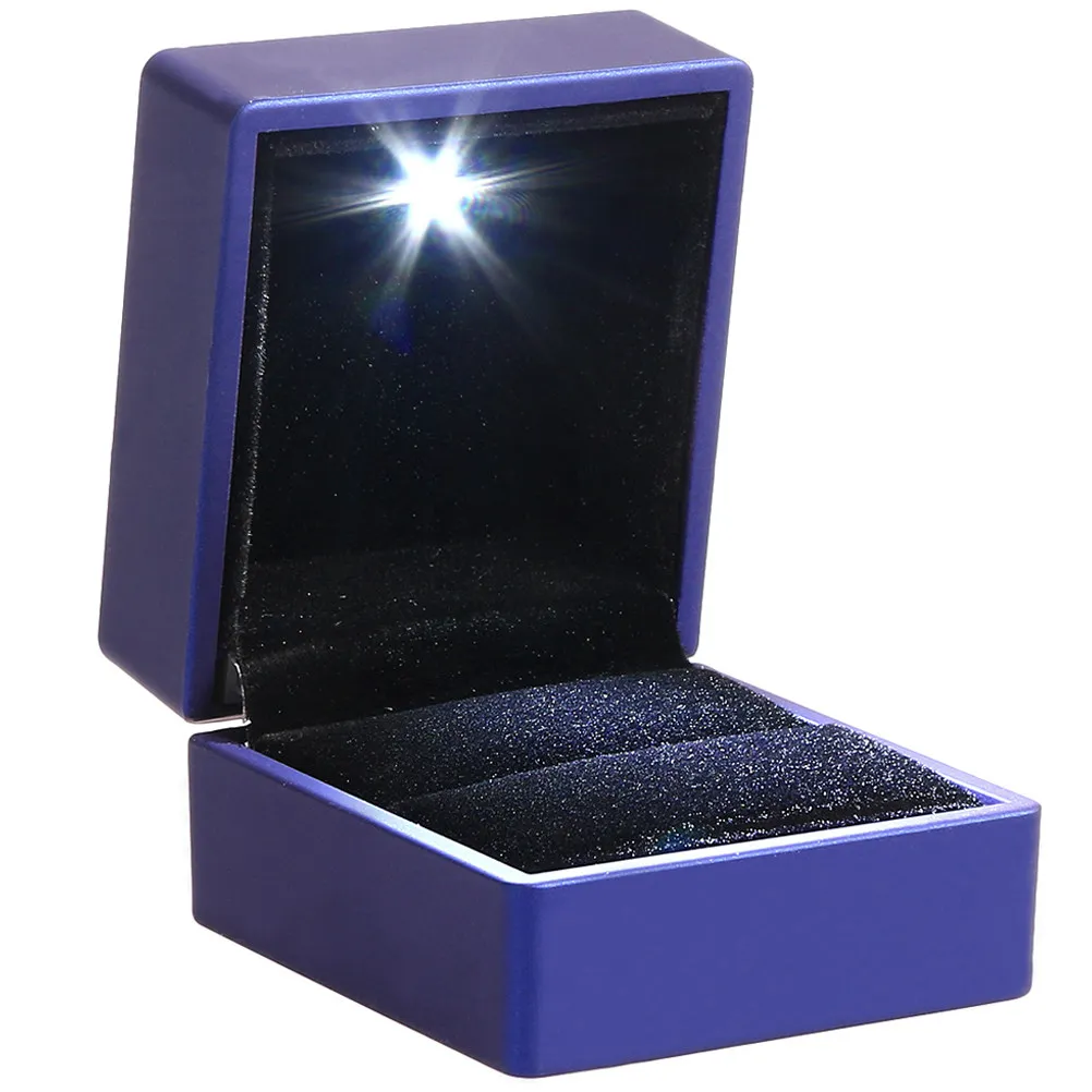 LED Lighted Jewelry Gift Box Red Chic Design Dustproof Bracelet Bangle Holder Display Case Best Gift Bangle Bracelet Box
