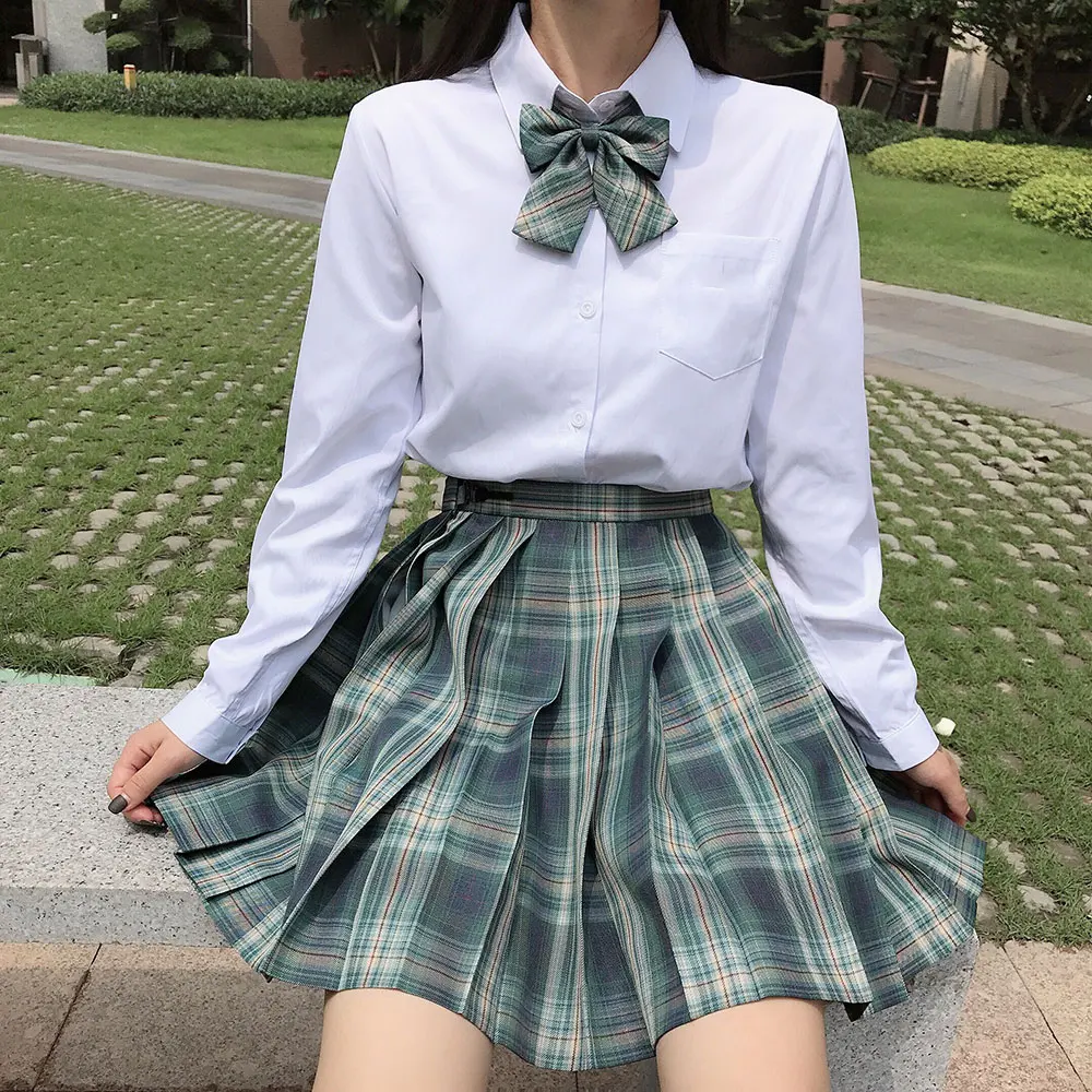 Sexy Conjunto de Uniforme Escolar Japonês, Estudante Manga Longa, Sexy Uniforme Jk, Saia Plissada, Seifuku S-2XL Roupas de Escola Secundária