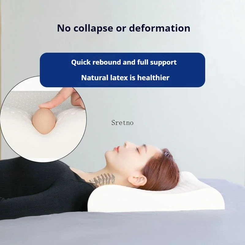 Natural Latex Ultra-Thin Low Neck Pillows, Pure Cotton Cover, Multiple Height Options 3-14cm, Comfort Sleep for Kids & Adults