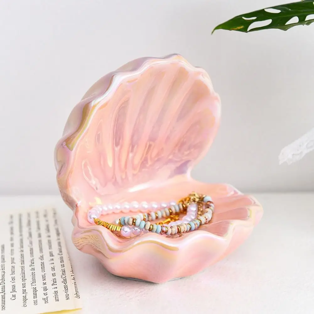 

Simple Ins Shell Jewelry Plate Unique Handicraft Jewelry Storage Plate Small Earring Display Tray Bedroom