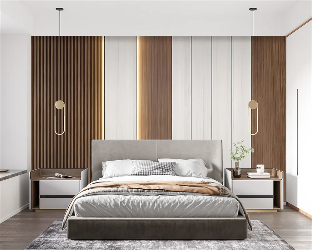 beibehang papel de parede Custom modern wood grain stitching wood grille background office mural living room sofa wallpaper