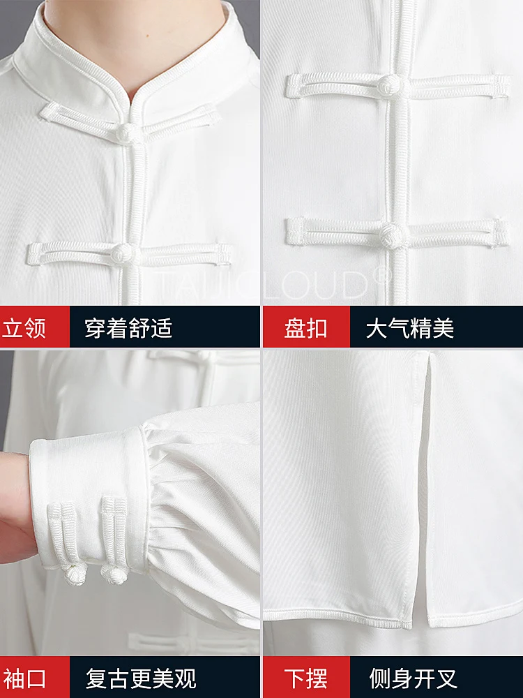 Milk Silk Tai Chi Uniform for Women, Kung Fu Performance Outfit for Spring and Autumn, Men's Tai Chi Practice Clothing - Image 4