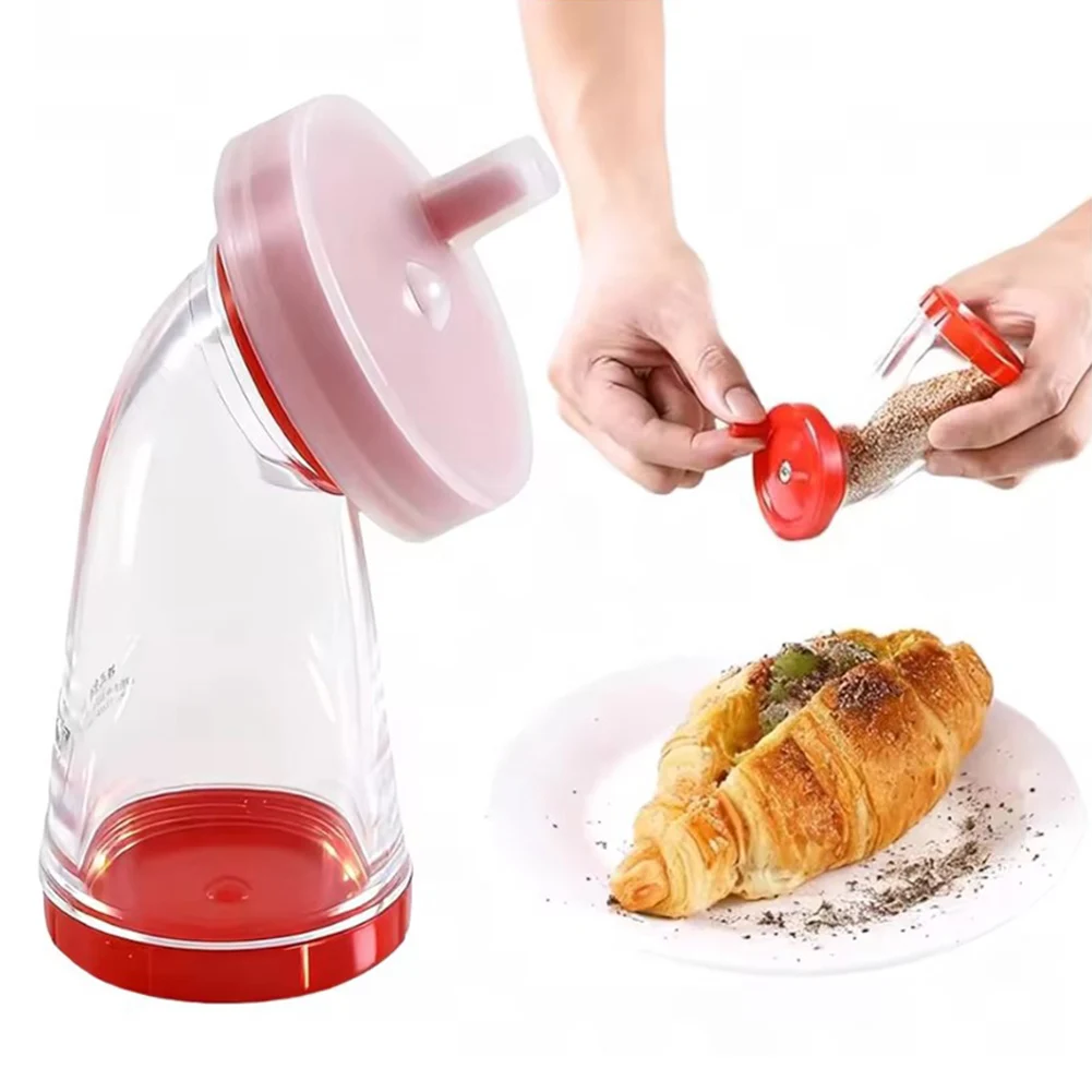 Plastic Container Sesame Seed Grinder Manual Sesame Mill Flaxseed Grinder for Rice Salads Noodles Home Kitchen Gadgets