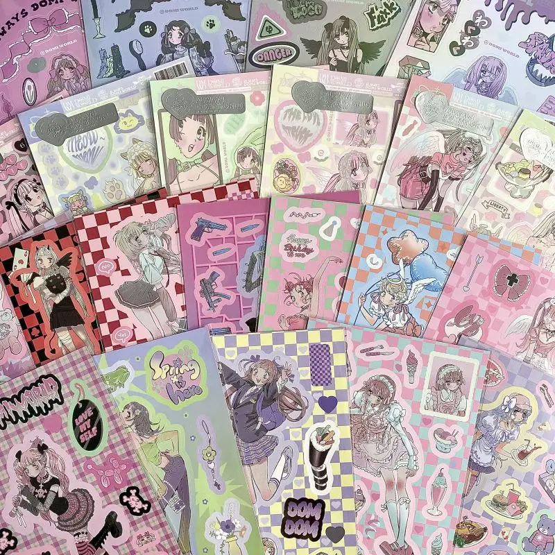 SKYSONIC 12/24/66 Sheets Series Decorative Stickers Kawaii Cool Girls Kpop Idol Card Album Sticker Korean Stationery