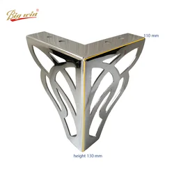 4pcs Flower legs furniture cabinet legs metal hollow iron sofa chrome legs cabinet legs furniture accessories hardware