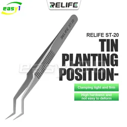 RELIFE ST-20 Chip Positioning Tweezers High Precision Flying Line Super Hard Tweezer for Soldering and IC Chip Micro-repair