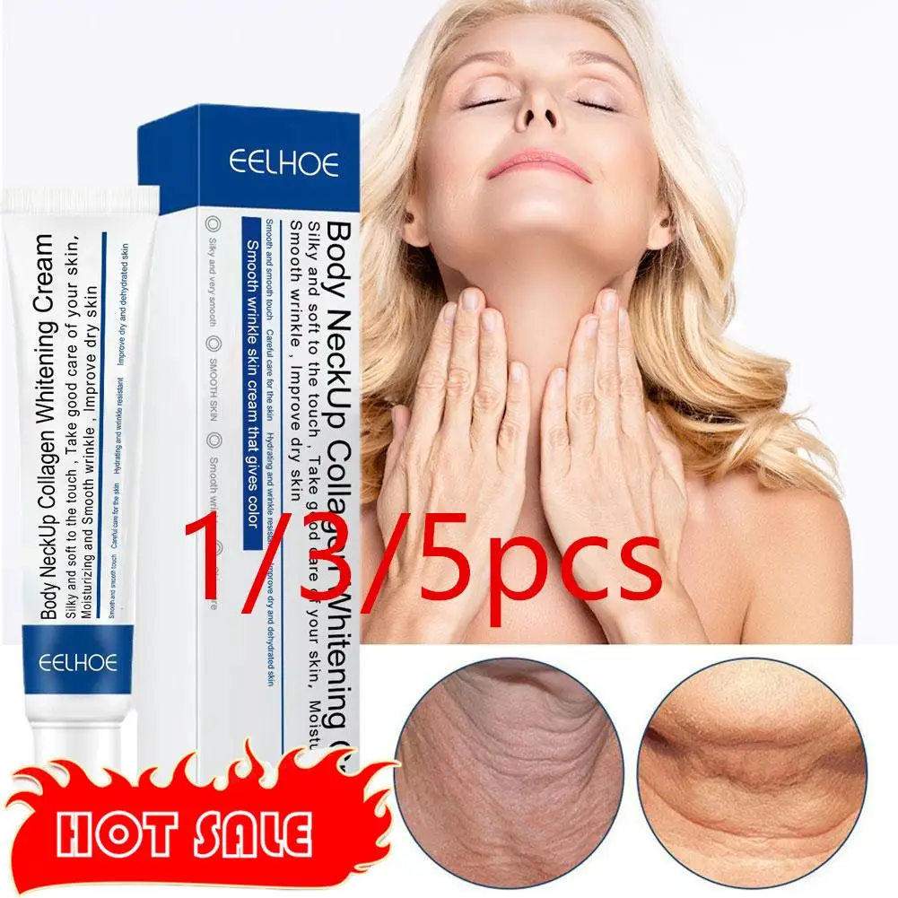 Crema de proteína hidratante para el cuello, elimina la doble barbilla, elimina las líneas finas del cuello, antienvejecimiento, exquis, 1/3/5 piezas