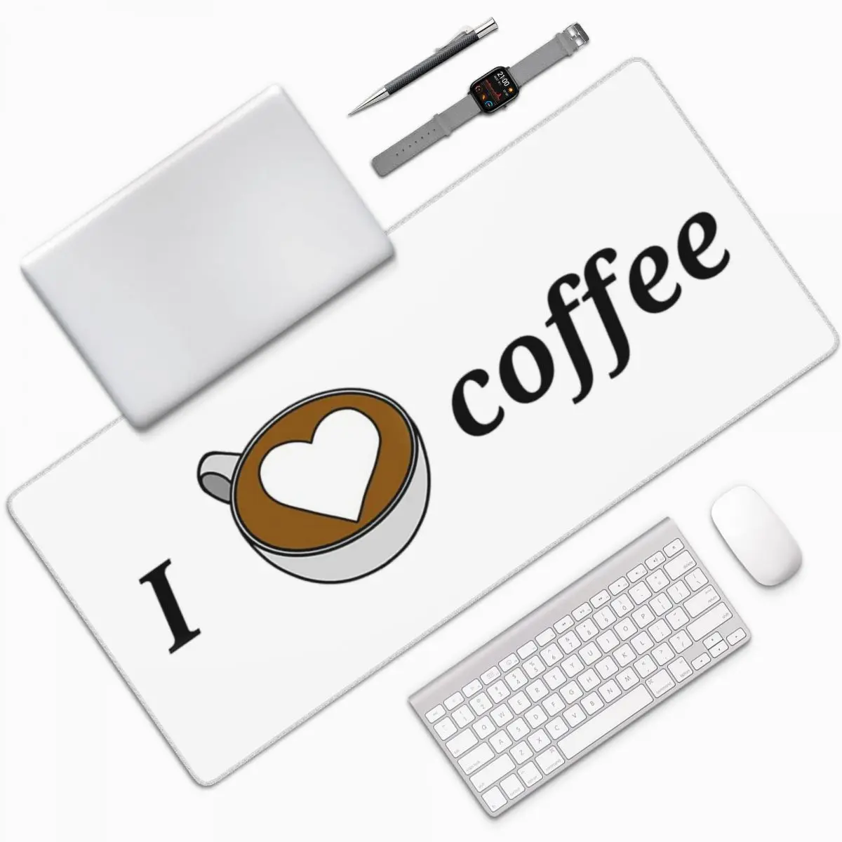 

Большой коврик для мыши I Love Coffee, коврик для компьютерной клавиатуры, коврик для мыши, игровой коврик для ноутбука, офисные аксессуары, настольные коврики