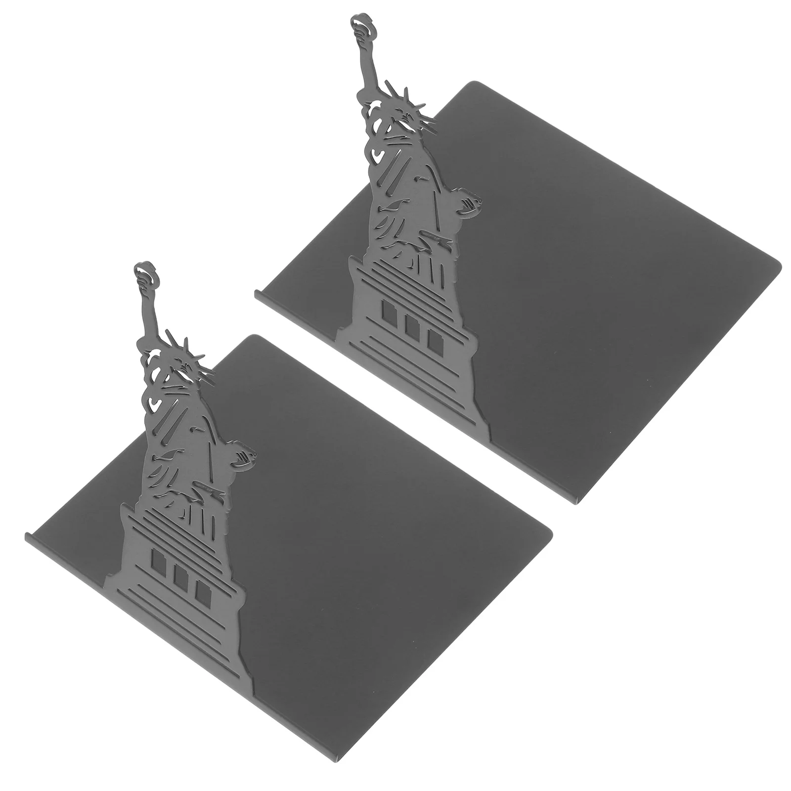 

2Pcs Bookend Iron Flat Base Book Organizer Decorative Multifunctional Book Holder Convenient Bookshelf Accessory