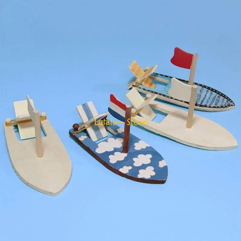 Y4QA เรือกราฟฟิตีไม้สำหรับเด็กก่อนวัยเรียนของเล่นการศึกษาศิลปะการศึกษาก่อน