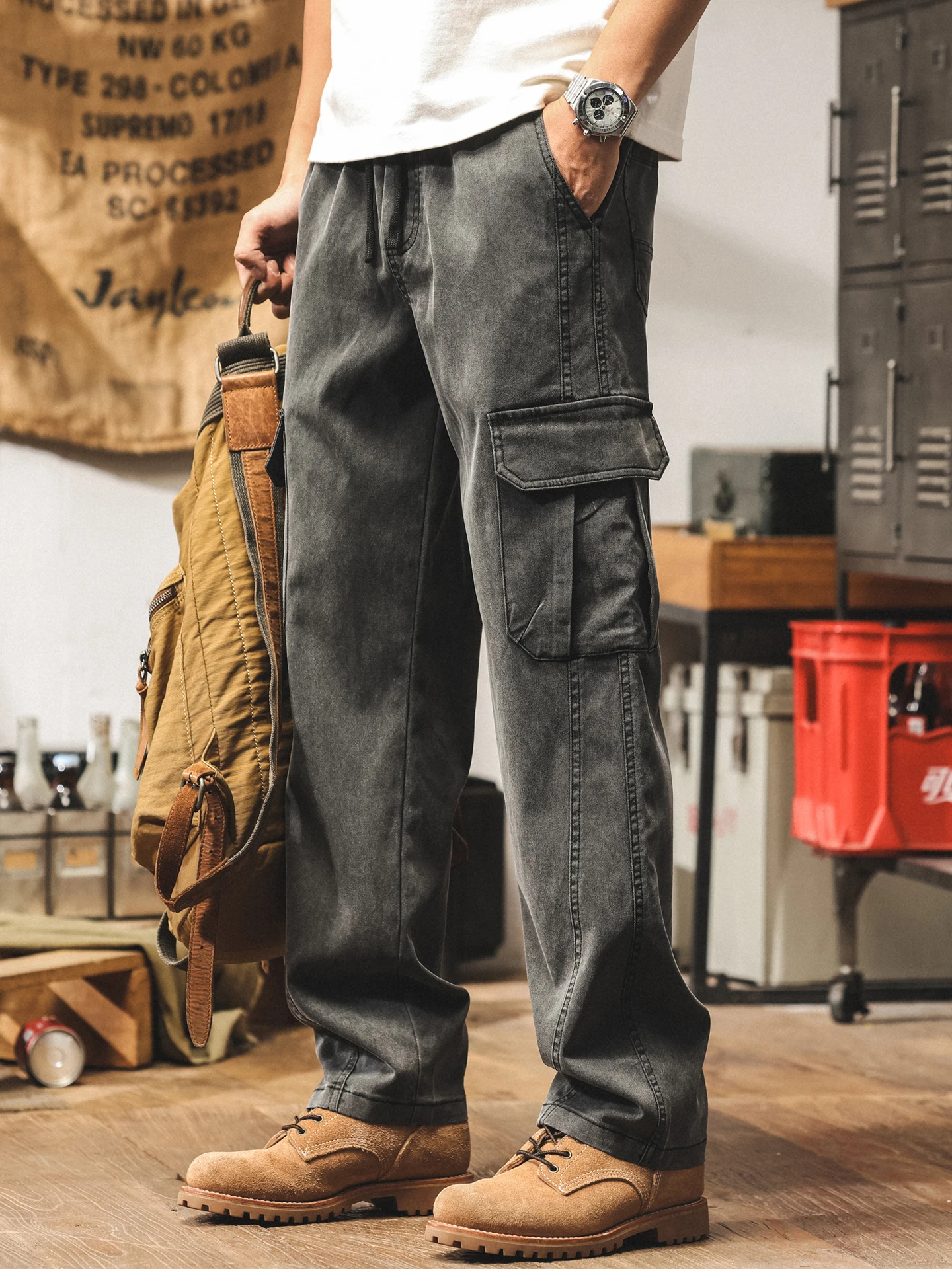 

LCelulose Men's Casual Pants Straight Leg Loose Fit Summer Long Trousers Workwear Waed Sle Faionable Brand Breathable