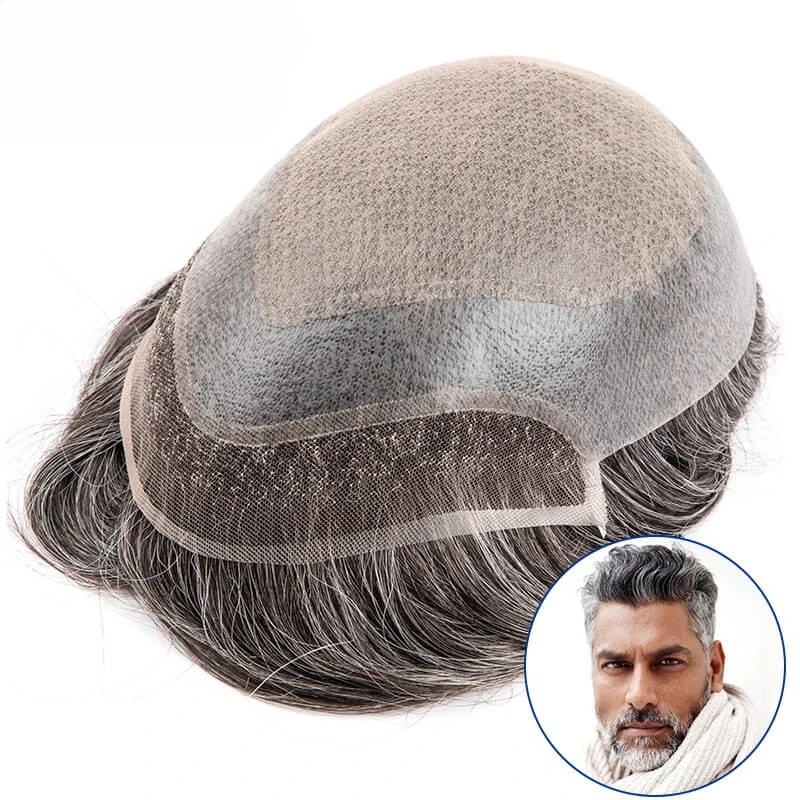 

Lace Front &skin Base And Lace Top Male Hair Prosthesis Wig For Men 100% Human Hair System Unit Man Wig