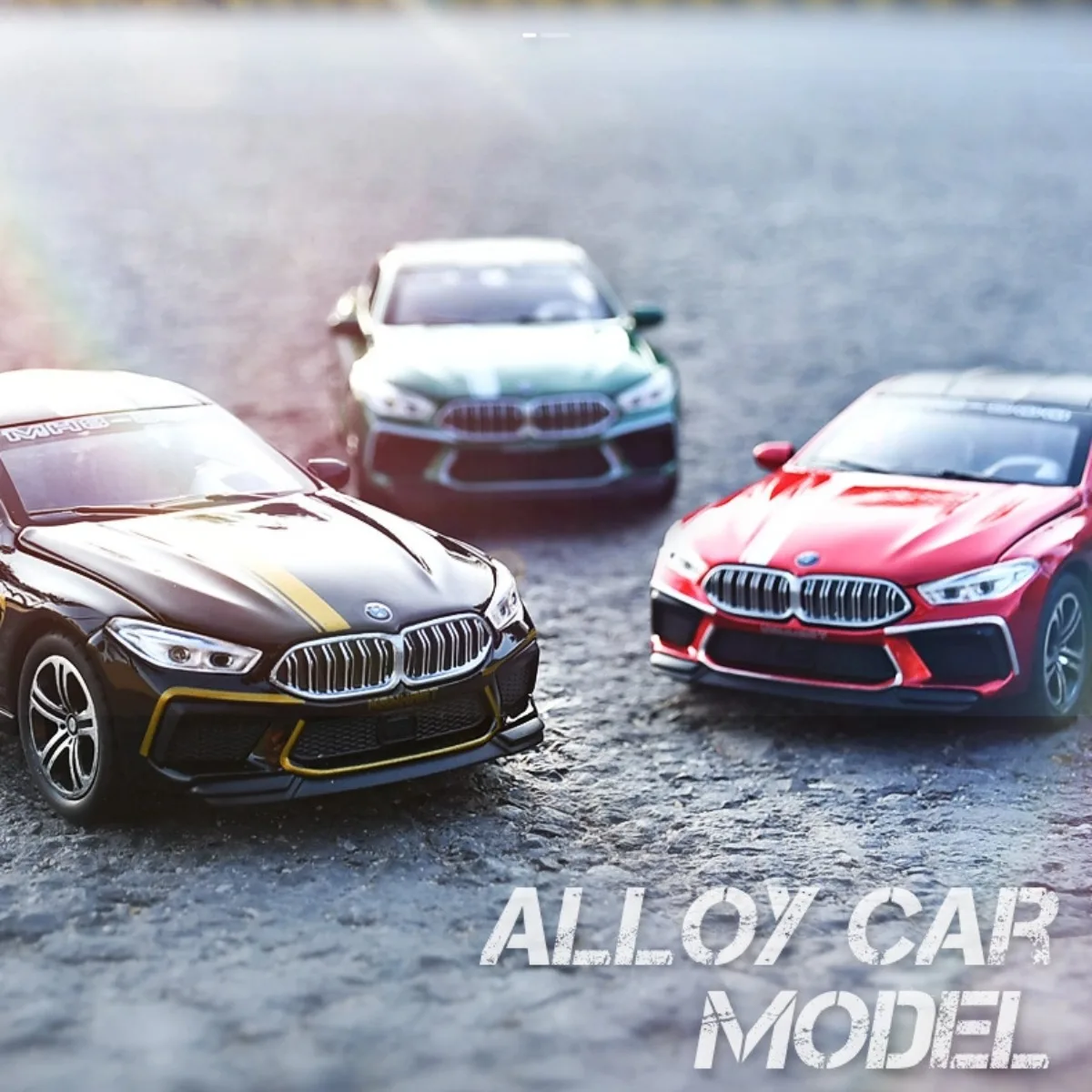 

1:32 BMW M8 Manhart Pullback Car Toy with Lights Engine Sound, Scale Diecast Car Model Replica Kid Boy Play Gift