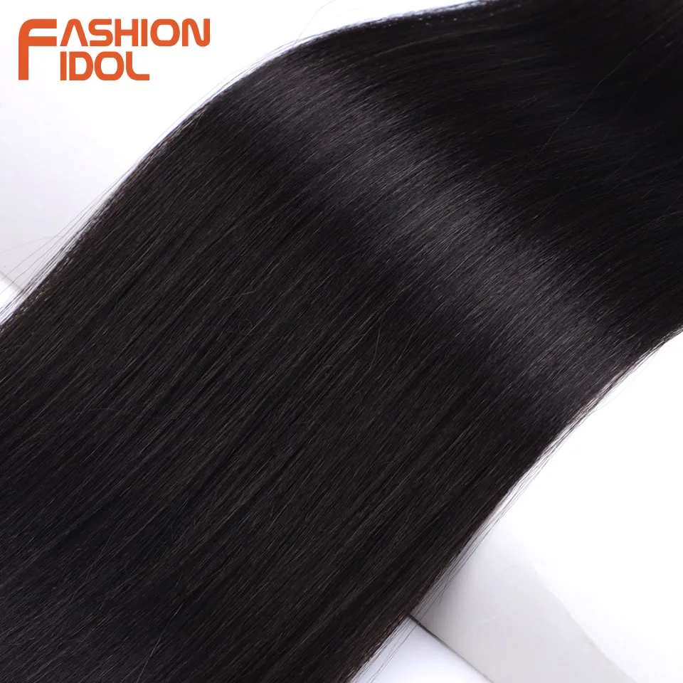 FASHION IDOL-extensiones de cabello largo y liso para mujer, postizo de pelo sintético Natural, color rubio, 60CM, 8 Clips, uso diario