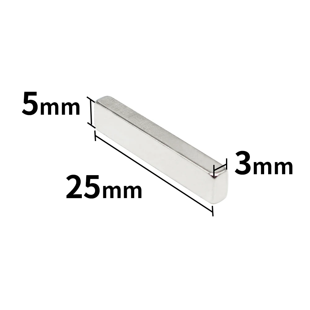 n35  25x5x2 25x5x3 25x5x4 25x5x5  Neodymium Bar Block Strong motor Magnets Search Magnetic Bar Ndfeb Square Project Fridge 25x5