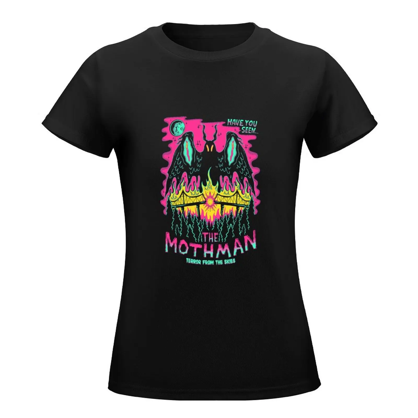 Mothman T-Shirt animal prinfor vintage hippie clothes funny Woman clothing