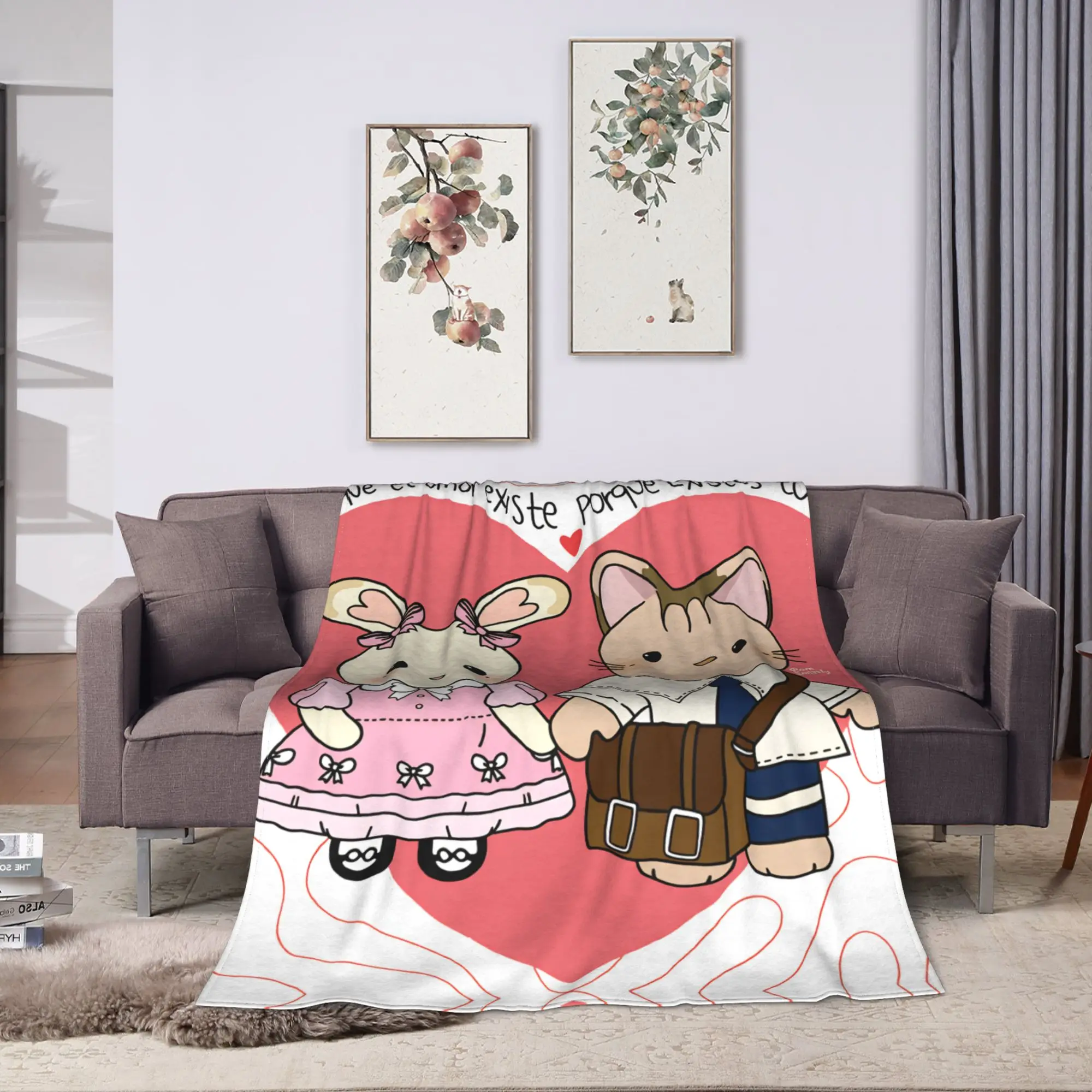 Cute Sylvanian Families Flannel Blanket  Super Soft Bedding Throws for Couch Chair Camping Funny Bedspread Sofa Bed Cover