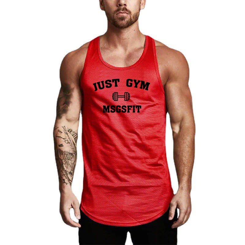 Men Breathable Running Fitness Vests Sleeveless Gym Quick-drying Shirt Lightweight Bodybuilding Training Tanks Pumping Iron Cool
