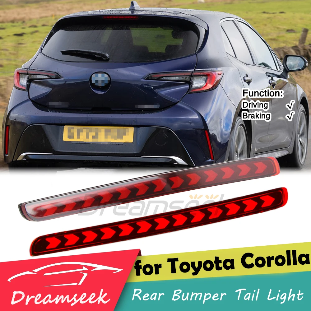 LED Tail Light Suitable For Toyota Corolla E210 2019+ Rear Bumper Reflector W/ Driving Brake Stop Lamp Taillight Red Lens LH+RH