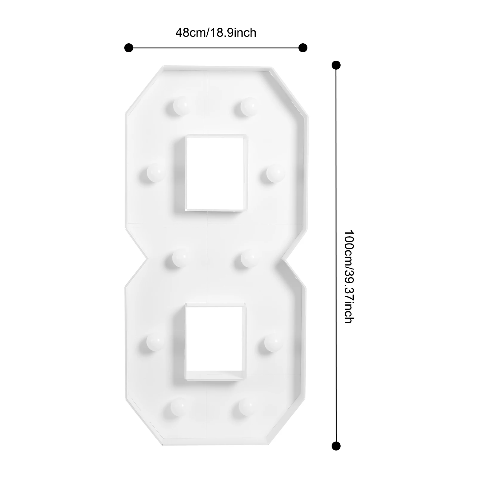 1 Stück 0-9 Riesige LED-Zahl 100*48 cm DIY Geburtstagsnummer Jubiläumsdekoration für Zuhause Hochzeit Party Geburtstag Weihnachten