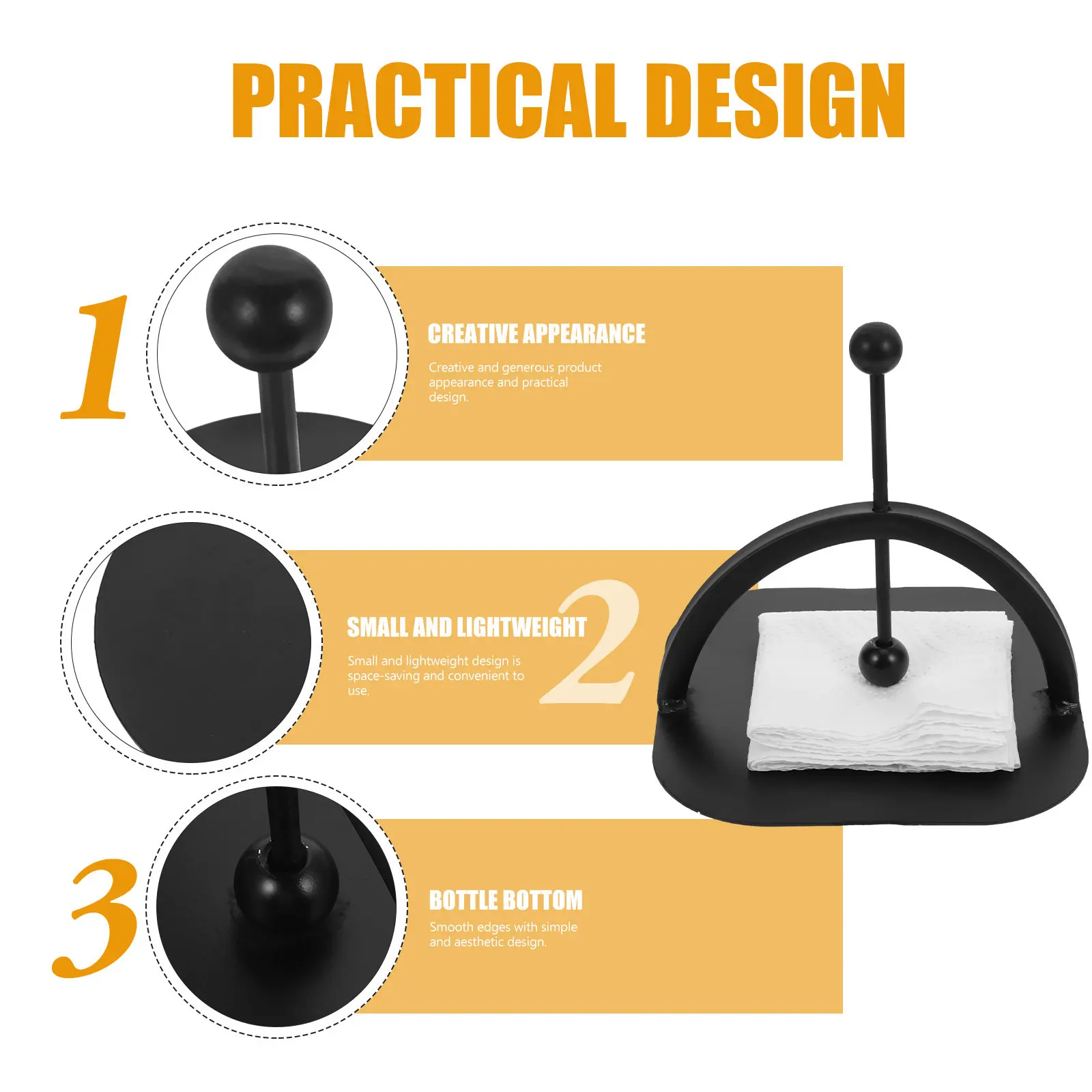 Metal Napkin Holder Decorative Simple Aesthetic Design Lightweight Space-Saving Napkin Organizer for Restaurant Coffee Shop