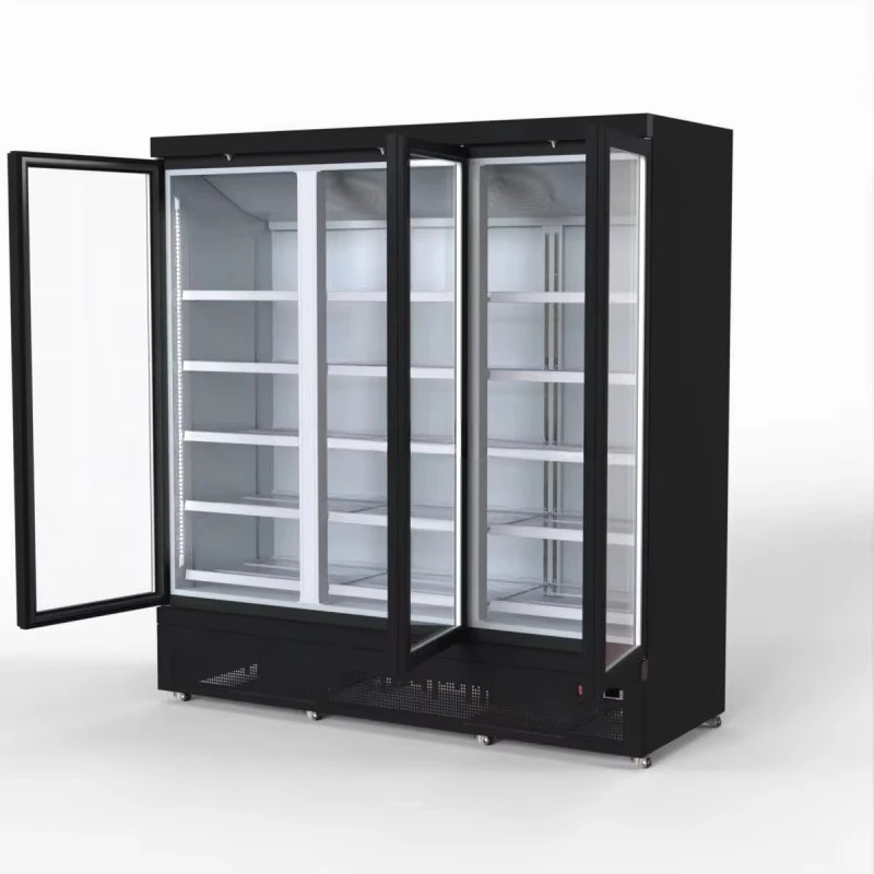 

Wholesale Full Size 3 Glass Door Vertical Beverage Cooler Display Cabinet Bottled Beer Beverage Milk Yogurt Juice