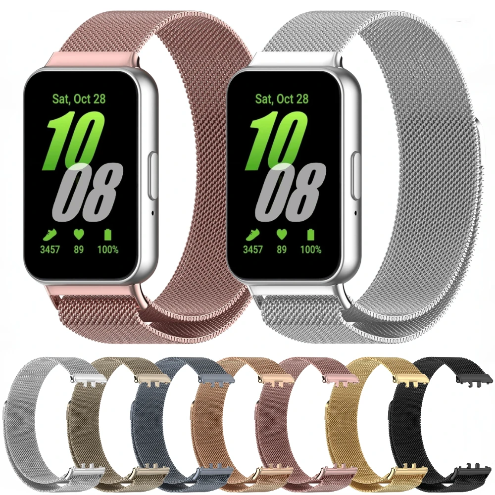 

Metal Strap for Samsung Galaxy Fit 3 Milanese Loop Magnetic Bracelet for Samsung Galaxy Fit 3 Smart Watch Replaceable Wristband