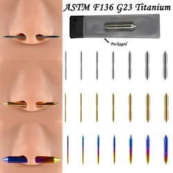 1PC Titanium Tusk Septum Groove Conical Septum Spike Tusk Rainbow Tusk Jewelry Tribal Straight Septum Piercing Jewelry 14G-2G