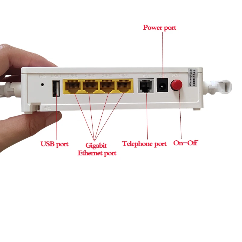 Modem à fibre optique, ElecF673AV9 Gigabit, GPON, ONU, 4GE, 1VOIP, 2.4G, 5G, bande de touristes, WiFi, FTTH, deuxième main, ONU, micrologiciel anglais ONT