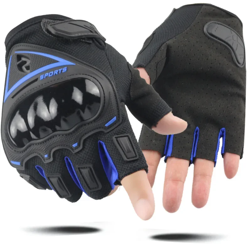 Cross Border Riding Gloves Motorcycle Men's Summer Half Finger Racing Rider Motorcycle Carbon Fiber Protective Gloves
