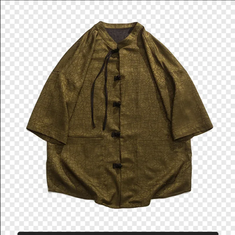 Chinese Style Plus Size Hanfu Men Clothing Vintage Casual Shirt Summer Ethnic Style Short Sleeve Oversize Mens Shirts Coat Y2k