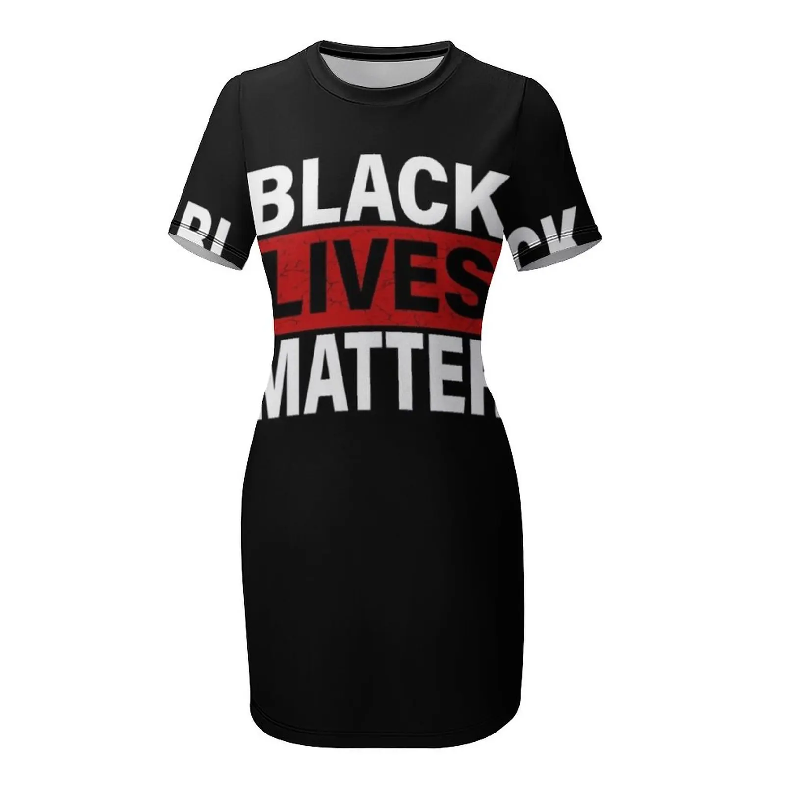 เสื้อยืด Black Lives Matter พร้อมชื่อเหยื่อ - BLM ชุดเดรสแขนสั้น ชุดเดรสหญิง